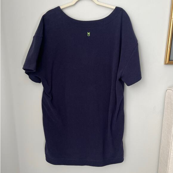 NWT Dudley Stephens Crescent Beach Cover Up Terry Cloth Resort Navy Blue Size XL - Picture 3 of 9